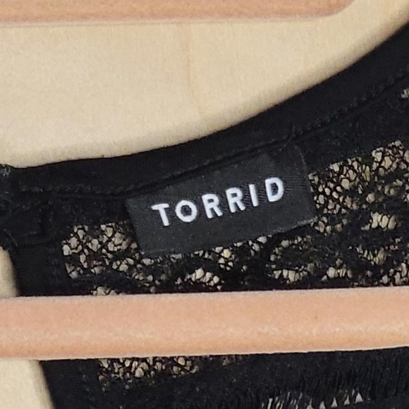Torrid Black Lace Stretch Sleeveless Blouse Women Size Large - Picture 3 of 8